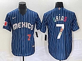 Men's Mexico Baseball #7 Julio Urias 2023 Navy Blue Pinstripe World Baseball Classic Stitched Jersey,baseball caps,new era cap wholesale,wholesale hats